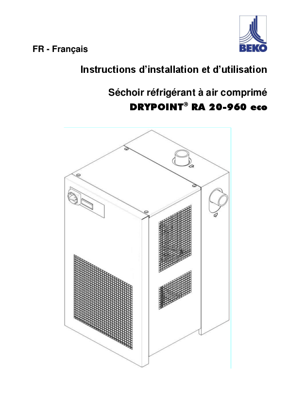 Mode d'emploi DRYPOINT RA 20-960 eco
