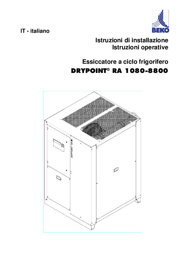 Istruzioni per l'uso DRYPOINT RA 1080-8800